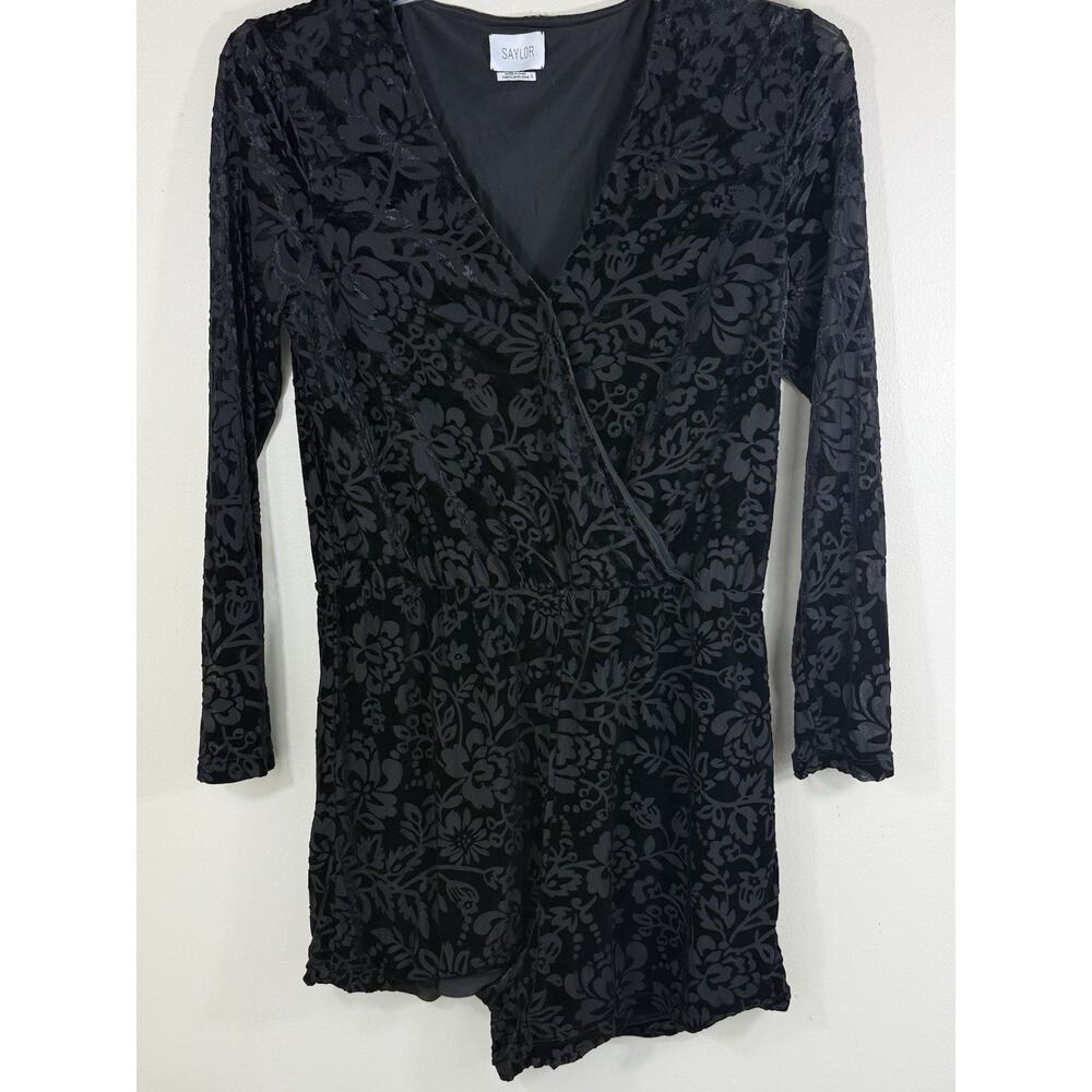 Romper Women L Black Velvet Burnout Whimsigoth Anthropologie